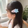 A pink plush hairpin with blue star decorations, a cute girl's headwear, can be worn alone details Picture